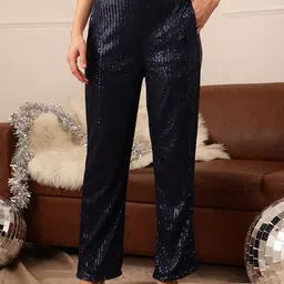 Molly & Michel Women Embellished Mid-Rise Trousers-picture-3