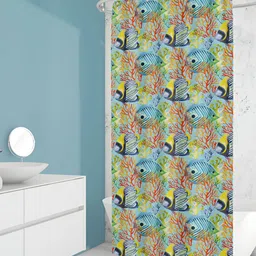ArtzFolio Blue & Red Printed Waterproof Shower Curtain-image-89