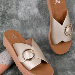 Jove Women Open Toe Flats with Buckles-image-49