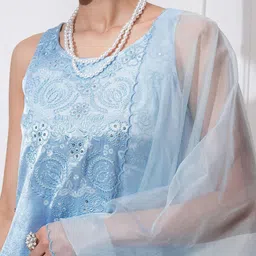 Vishudh Women Ethnic Motifs Embroidered Regular Thread Work Kurta with Trousers & With Dupatta image 5
