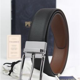 PELUCHE Men Textured Leather Reversible Formal Belt-image-61