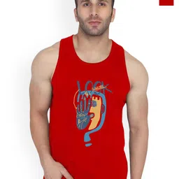 SLOWLORIS Men Pack Of 2 Printed Scoop Neck Combed Cotton Gym Vest-picture-30