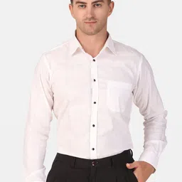 DESIGN UP Men Classic Spread Collar Checked Cotton Slim Fit Casual Shirt-image-27