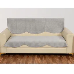 Myntra Elegant Homes Grey Velvet 2 Piece Sofa Cover Without Arms-picture-7