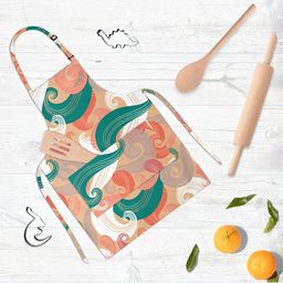 ArtzFolio Brown & Blue Printed Cotton Aprons-21