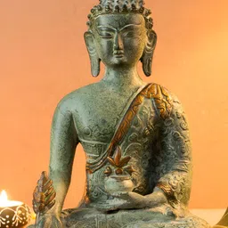 The Advitya Green Buddha Meditating Statue Idol Showpiece-picture-29