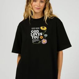 MISCHIEF MONKEY Typography Printed Drop-Shoulder Sleeves Oversized Cotton T-shirt-image-83