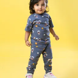 Orange Sugar Unisex Kids Printed T-shirt with Trousers-picture-38