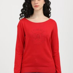 Tommy Hilfiger Women Boat Neck Typography Cardigan-picture-5