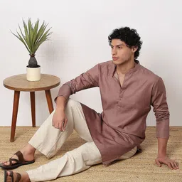 BELLAZO Men Printed Sequinned Pastels Kurta-picture-36