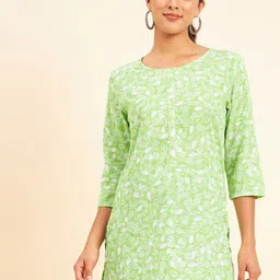 NEESH Women Ethnic Motifs Printed Round Neck Pure Cotton Kurti-58
