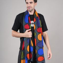 MUFFLY Unisex Woollen Geometric Printed Stole-image-34