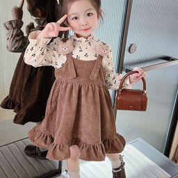 YK Girls Floral Printed Fit and Flare Dress-16