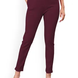 NEXSUS Women Regular Fit Easy Wash Cotton Cigarette Trouser-image-91