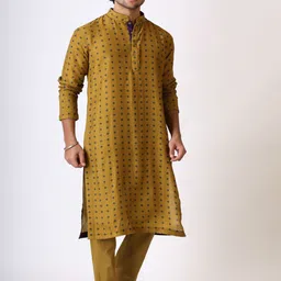 UDD Men Embroidered Regular Kurta with Trousers-picture-13