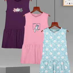 HELLCAT Girls Pack of 3 Printed A-Line Dress-picture-18