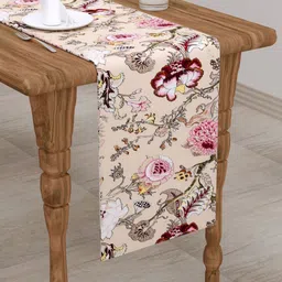 The Home Story Beige & Maroon Printed Pure Cotton TableRunner-22