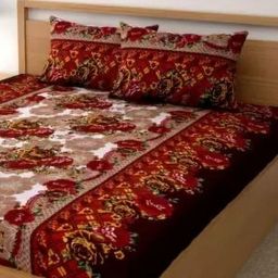 Aura Floral Printed 144 TC King Double Bedsheet with 2 Pillow Covers-image-85