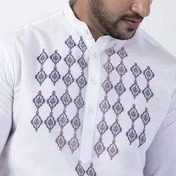 DEVOILER Men Ethnic Motifs Printed Regular Kurta with Pyjamas image 3