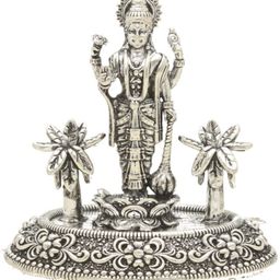 sri jagdamba pearls 14 Grams Lord Vishnu Silver Idol Decorative Showpiece - 3.556 cm-picture-1