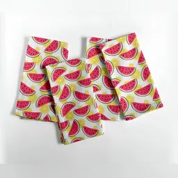 Vargottam 12 Piece Pink & White Printed Cotton Table Napkins-6