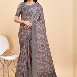 HERE&NOW Ethnic Motifs Silk Blend Ready to Wear Saree-picture-10