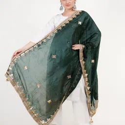 Karthav Fashion Floral Embroidered Beads & Stones Art Silk Dupatta-picture-42