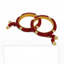 SAVORADE Set Of 2 Maroon Alloy Bangle-picture-6