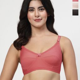 LILY akihdar Women Pack Of 3 Solid Full Coverage Non PaddedNon Wired Everyday Bra-picture-53