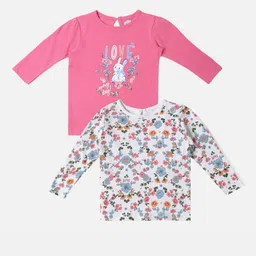 Nauti Nati Girls Floral 2 Printed Bio Finish T-shirt-image-96