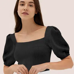 The Cloth Crow Women Puff Sleeve Cotton Top-image-97