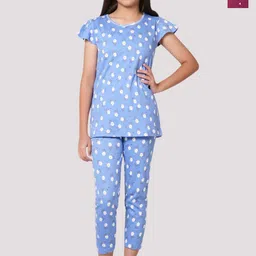 TotzTouch Girls Printed Night suit-29