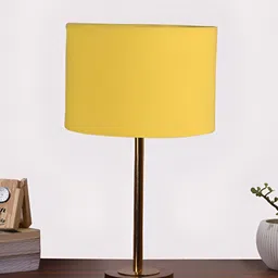 Aura Yellow Metal Cylindrical Shaped Table Lamp-image-86