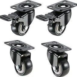 HC 2" 50MM Heavy Duty Swivel Caster with 360 Degree (2 with Brakes & 2 Without) Braking and Locking Furniture Caster-6