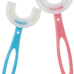 Baby U-Shaped Ultra Soft Silicone 360 Brush Head Toothbrush Teether (1-6 Years)-image-43