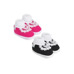 NESKA MODA 0 To 6 Months 2 Pair Set Cotton Butterfly Frill Newborn Soft Skin-Friendly Baby Booties-image-92