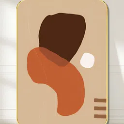SAF Beige & Brown Abstract Printed Wooden Wall Art-8