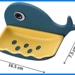 (PACK OF 2)Fish Shape Cute Adhesive Waterproof Wall Mounted Soap Dish-image-54