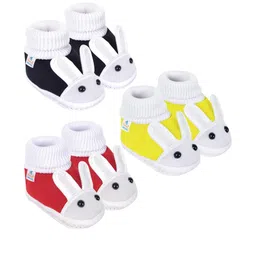 NESKA MODA 0 To 6 Month Newborn Baby Boy & Girls 3 Pair Set Soft Cotton Rabbit Slip On Baby Booties-image-62