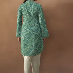 Anouk Women Bandhani Printed Flared Sleeves Gotta Patti Kurta image 4