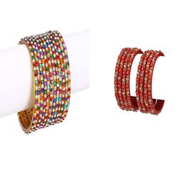 SOMIL Set Of 20 Multi Alloy Artificial Stones and Beads Antique Bangles-image-9