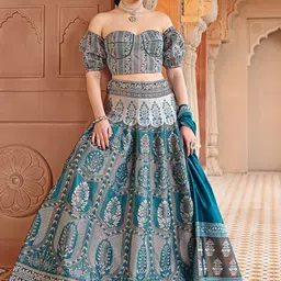 PURVAJA Ready to Wear Lehenga & Unstitched Blouse With Dupatta-picture-24
