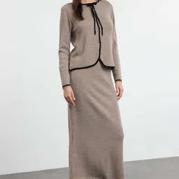 Trendyol Round Neck Sweater And Skirt-image-65