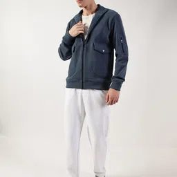Thomas Scott Men Mock Collar Self Design Casual Open Front Jacket image 5
