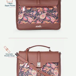 ZOUK Paisley Printed Structured Satchel image 2