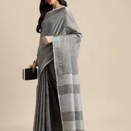all about you Woven Design Zari Linen Blend Saree-image-6