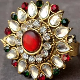 Vidhya Kangan Golden Stone Stud Brass Ring-10