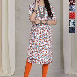 7Threads Women Pack Of 6 Ethnic Motifs Printed Daily Straight Kurtas-image-100