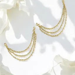 AccessHer Gold-Plated Artificial Beaded Contemporary Earcuffs-1