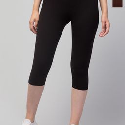 CKARFE Pack of 2 Women Cotton Skinny Fit Capris-image-49